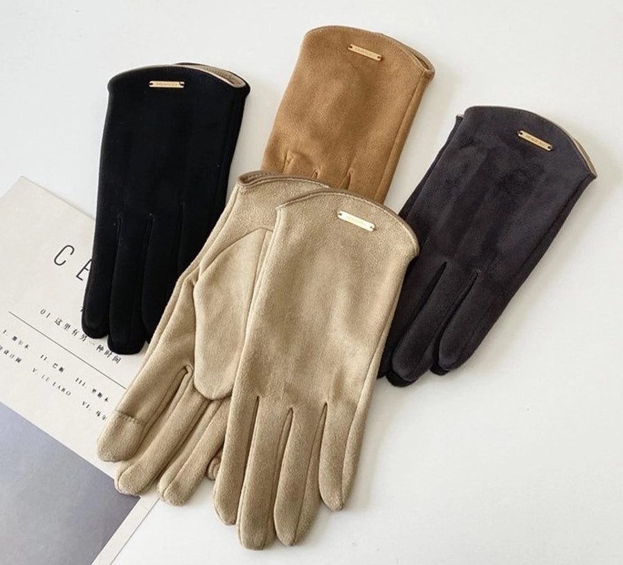 women's elegant basic solid color gloves 1 set