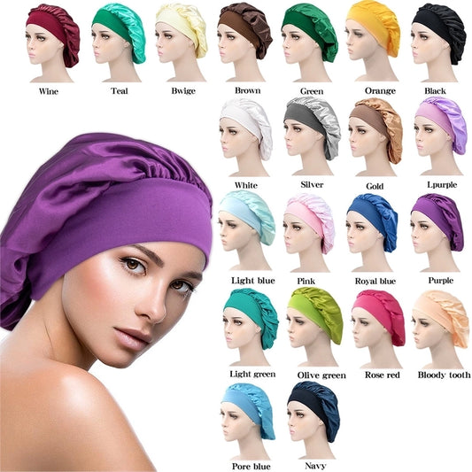 women's sweet solid color elastic band sleeve cap