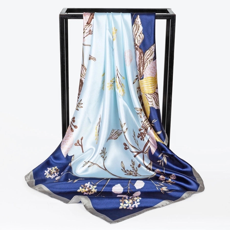 shanghai story spring artificial silk women's satin scarf printed all-matching scarf 90 large kerchief mother's day gift