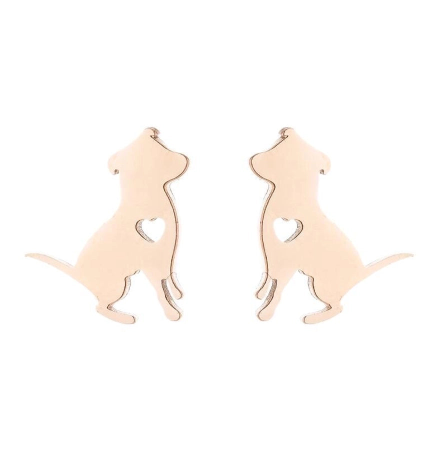 Simple Style Dog Cat Plating 304 Stainless Steel Stainless Steel Earrings