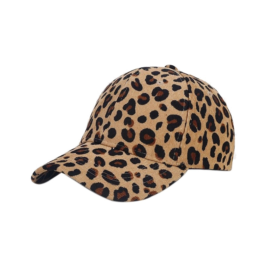 women's simple style leopard printing flat eaves baseball cap