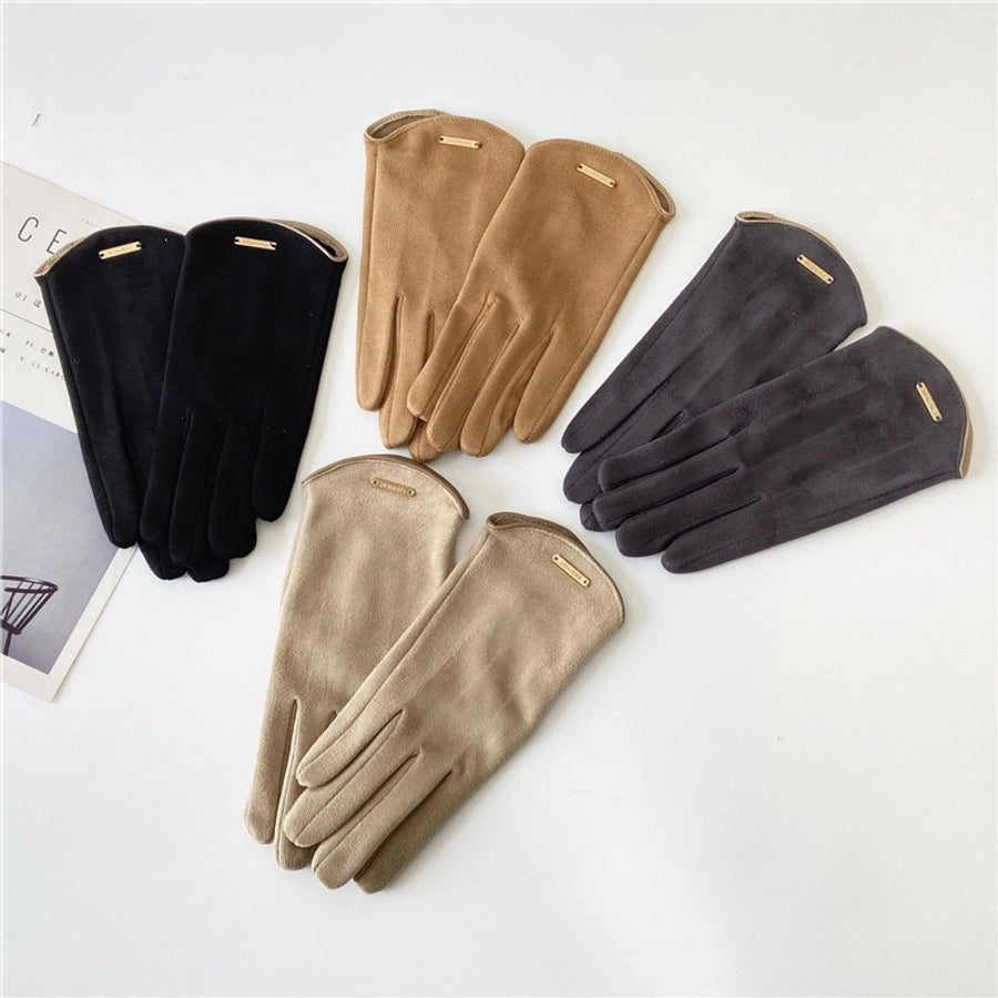 women's elegant basic solid color gloves 1 set