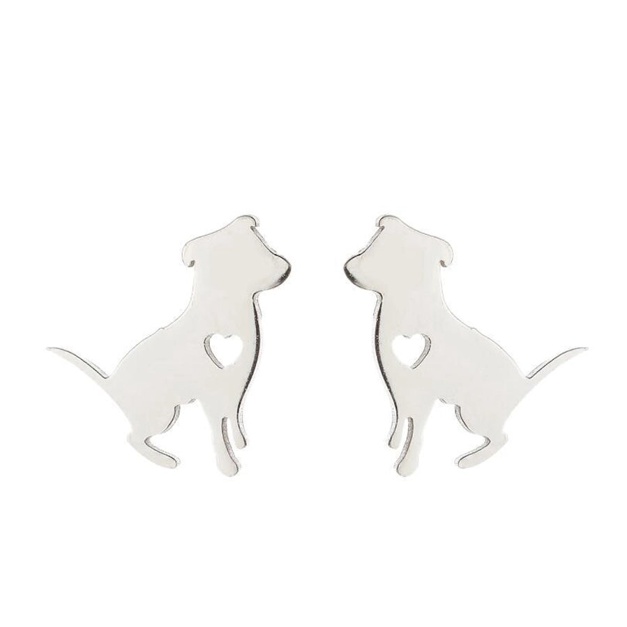 Simple Style Dog Cat Plating 304 Stainless Steel Stainless Steel Earrings