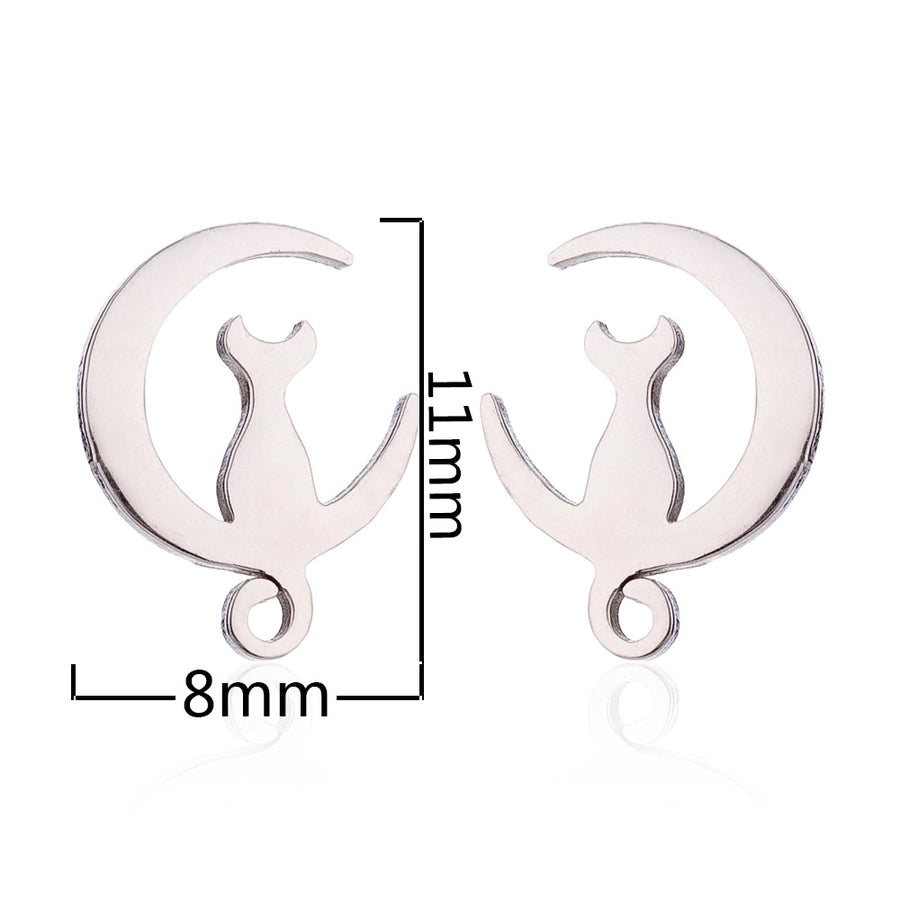 Simple Style Dog Cat Plating 304 Stainless Steel Stainless Steel Earrings