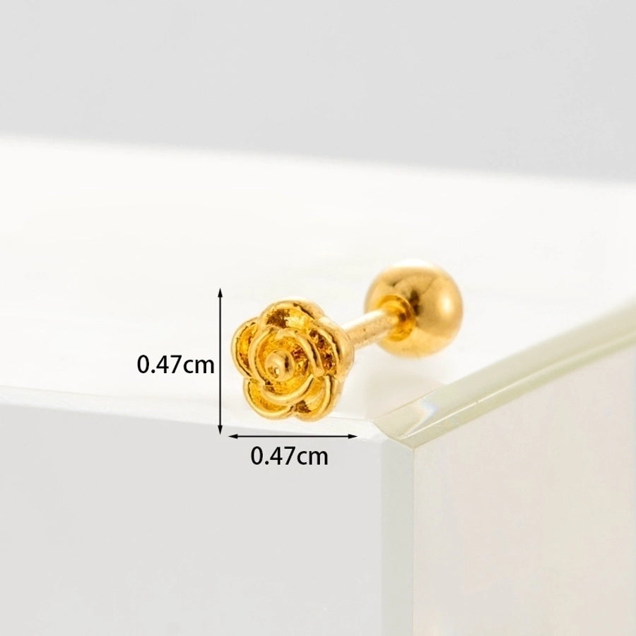 Ear Cartilage Rings & Studs Fashion Geometric Copper Plating Artificial Gemstones