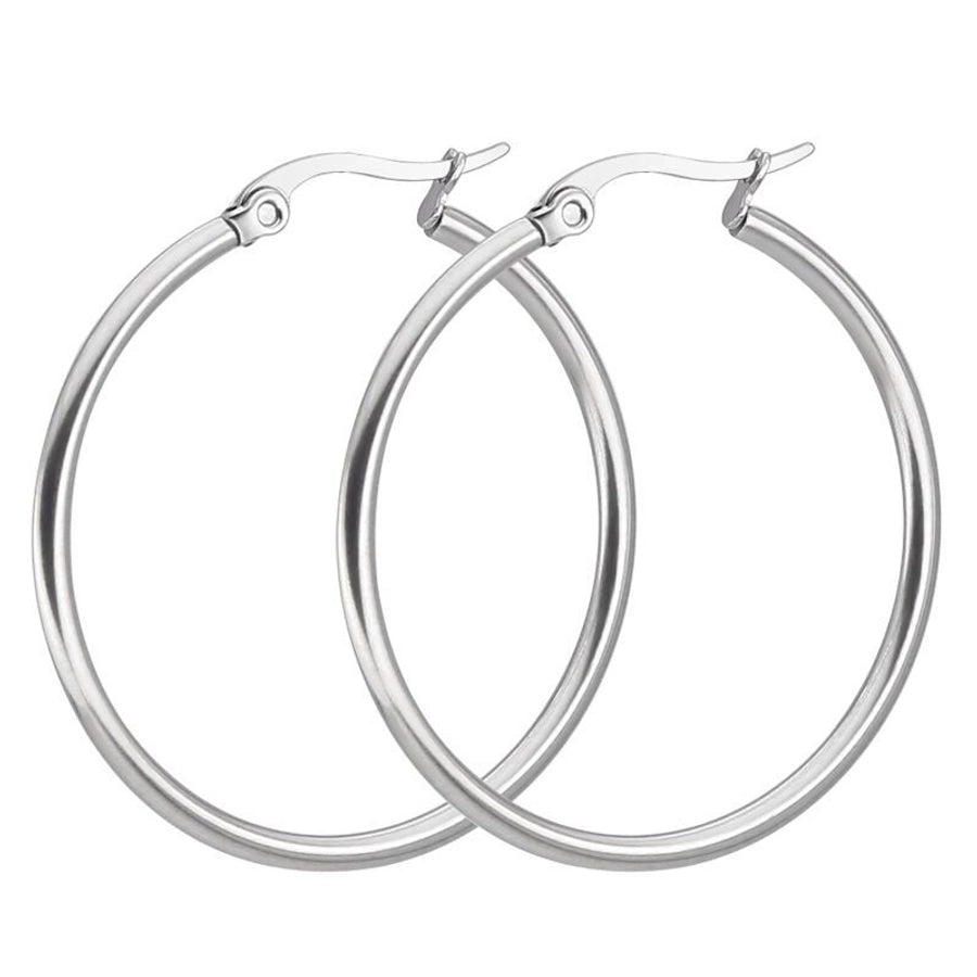 1 Pair Round Plating 201 Stainless Steel Stainless Steel Earrings