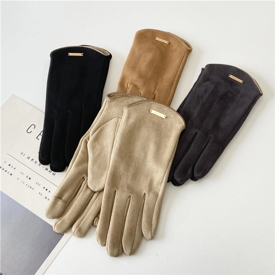 women's elegant basic solid color gloves 1 set