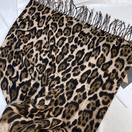 women's casual leopard imitation cashmere scarf