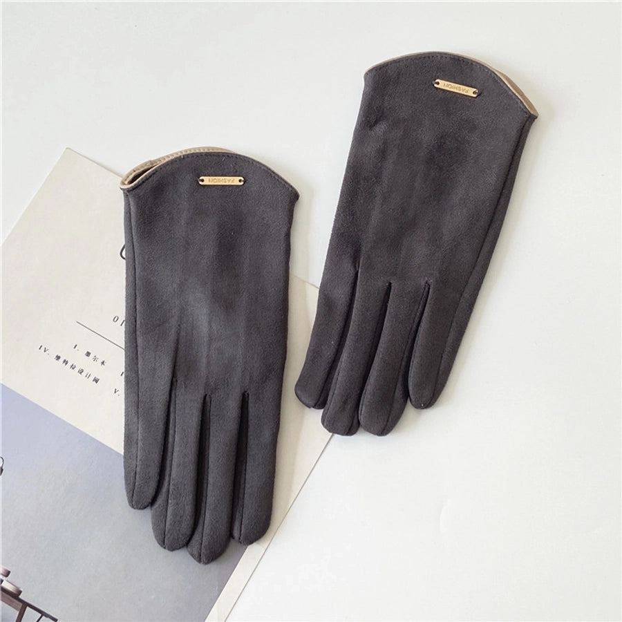 women's elegant basic solid color gloves 1 set