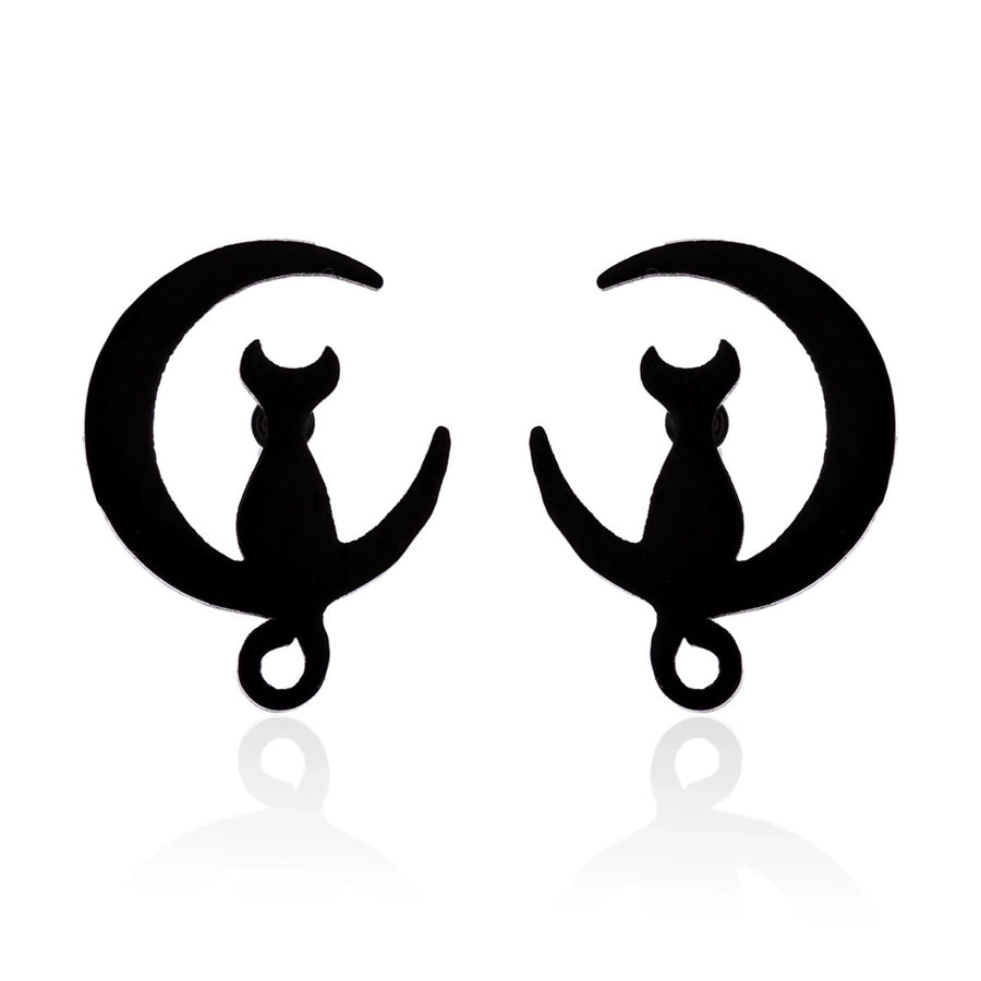 Simple Style Dog Cat Plating 304 Stainless Steel Stainless Steel Earrings