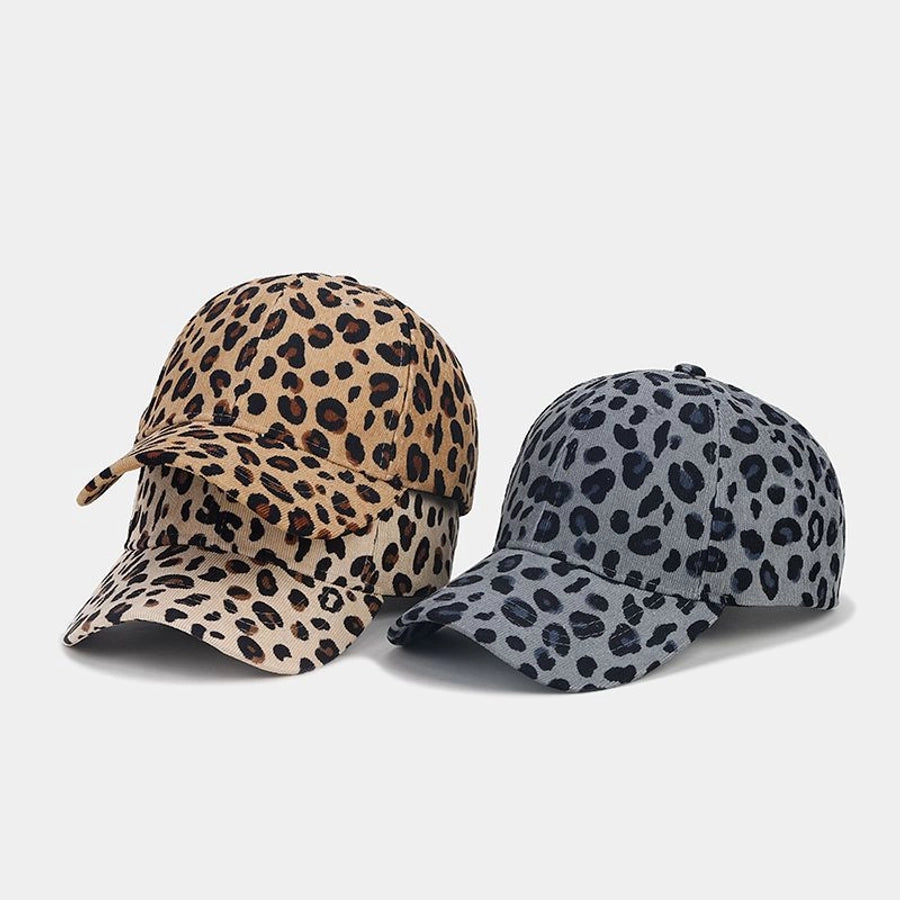 women's simple style leopard printing flat eaves baseball cap