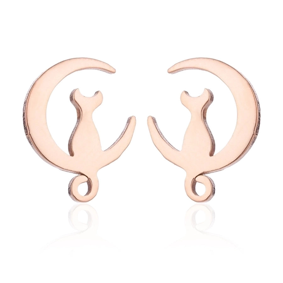 Simple Style Dog Cat Plating 304 Stainless Steel Stainless Steel Earrings