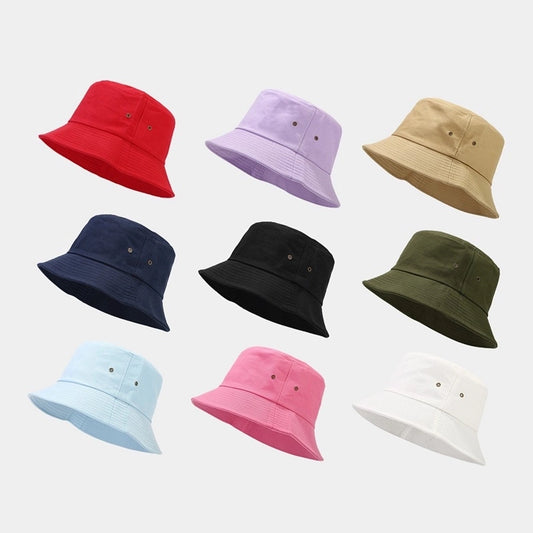 unisex classic style streetwear solid color wide eaves bucket hat