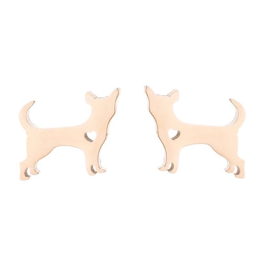 Simple Style Dog Cat Plating 304 Stainless Steel Stainless Steel Earrings