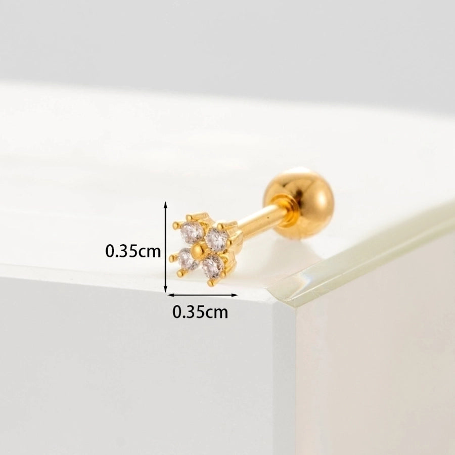 Ear Cartilage Rings & Studs Fashion Geometric Copper Plating Artificial Gemstones