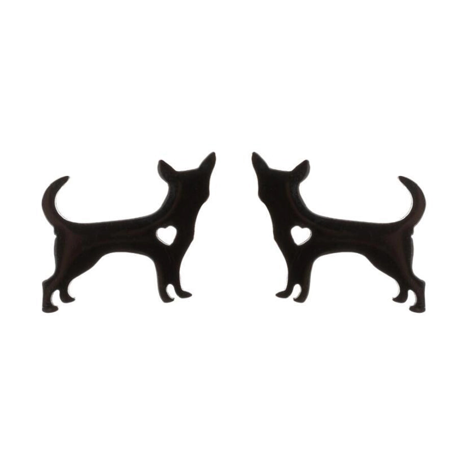 Simple Style Dog Cat Plating 304 Stainless Steel Stainless Steel Earrings