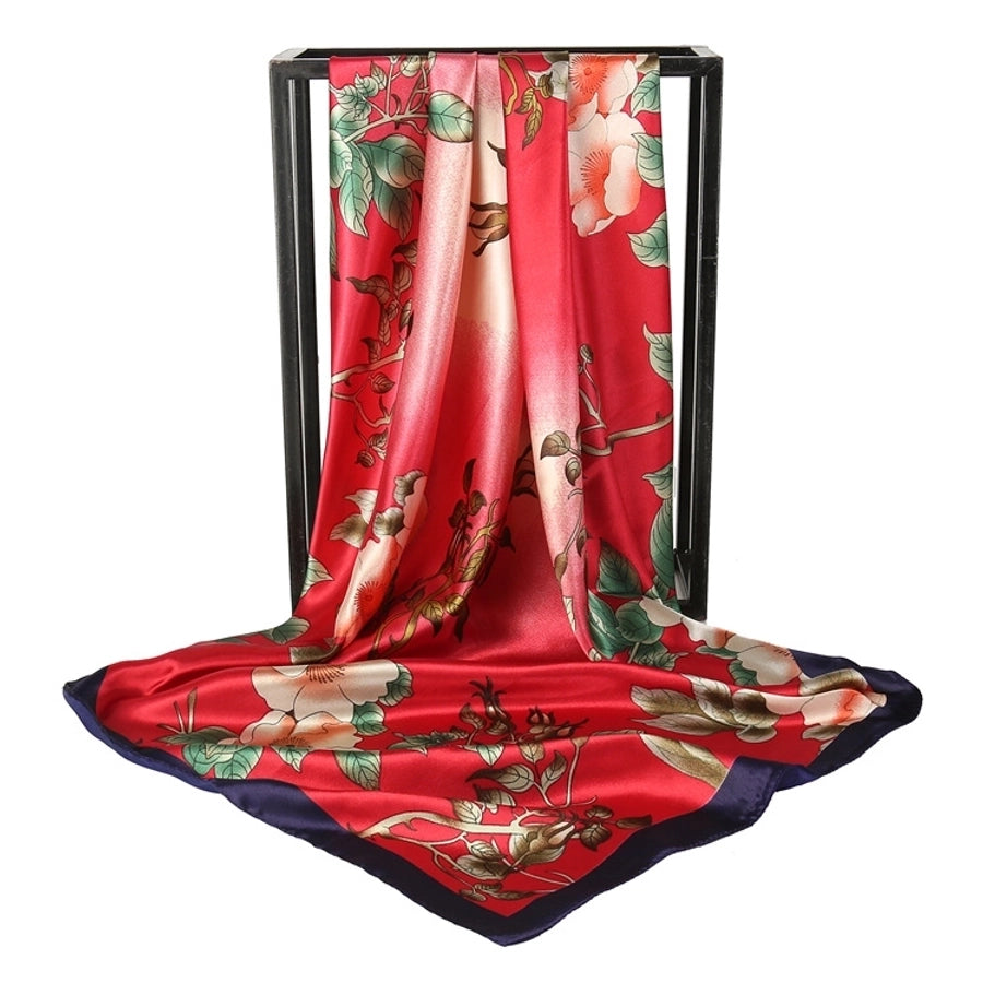 shanghai story spring artificial silk women's satin scarf printed all-matching scarf 90 large kerchief mother's day gift