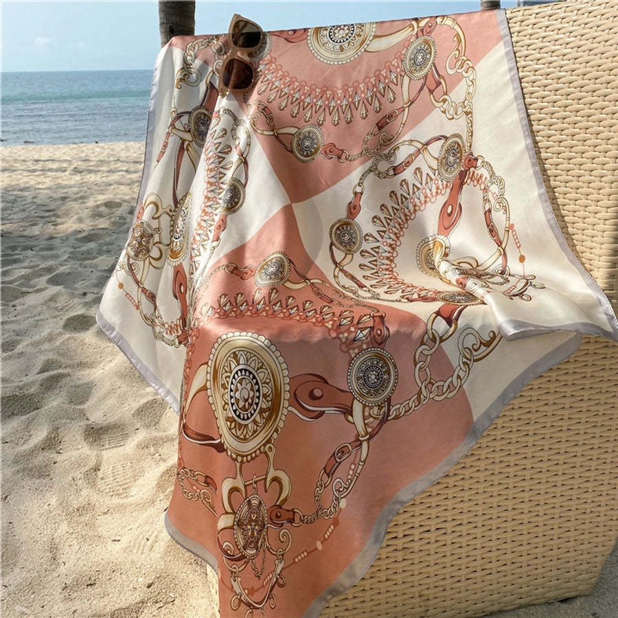 shanghai story spring artificial silk women's satin scarf printed all-matching scarf 90 large kerchief mother's day gift