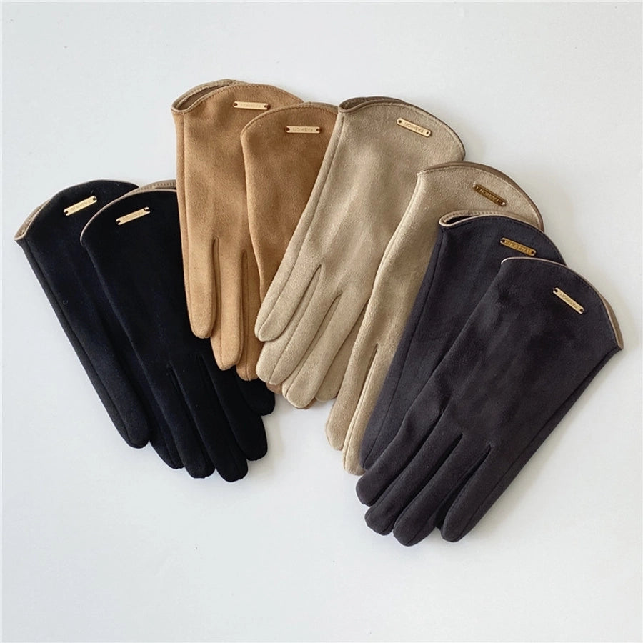 women's elegant basic solid color gloves 1 set