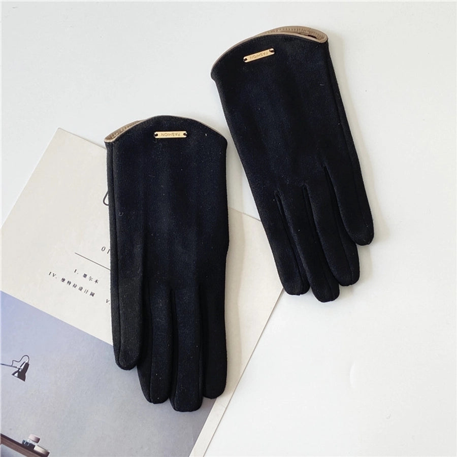 women's elegant basic solid color gloves 1 set