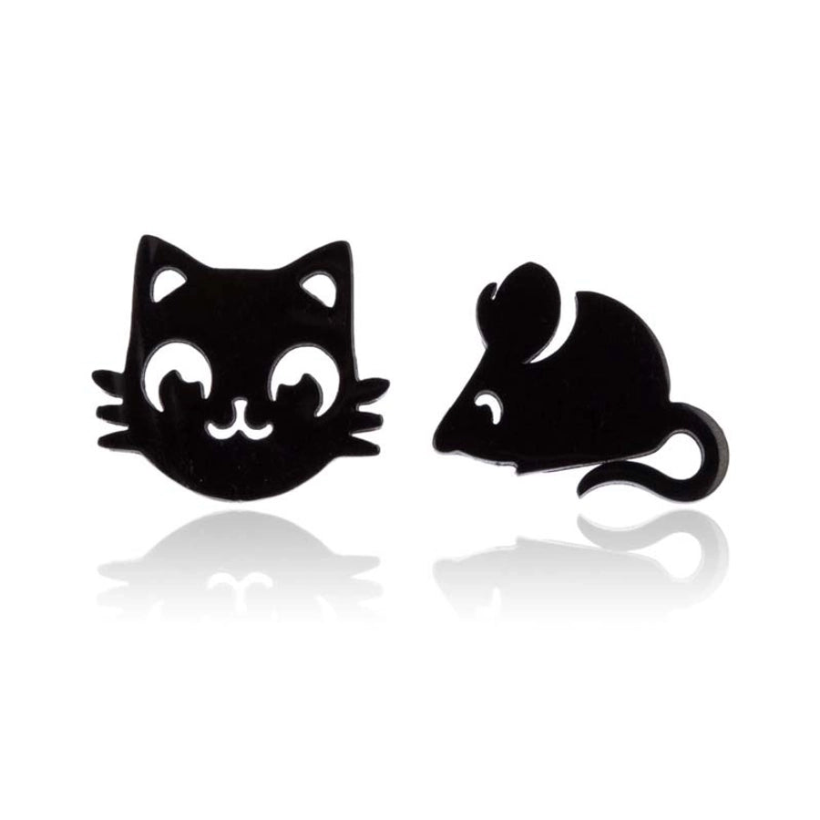 Simple Style Dog Cat Plating 304 Stainless Steel Stainless Steel Earrings