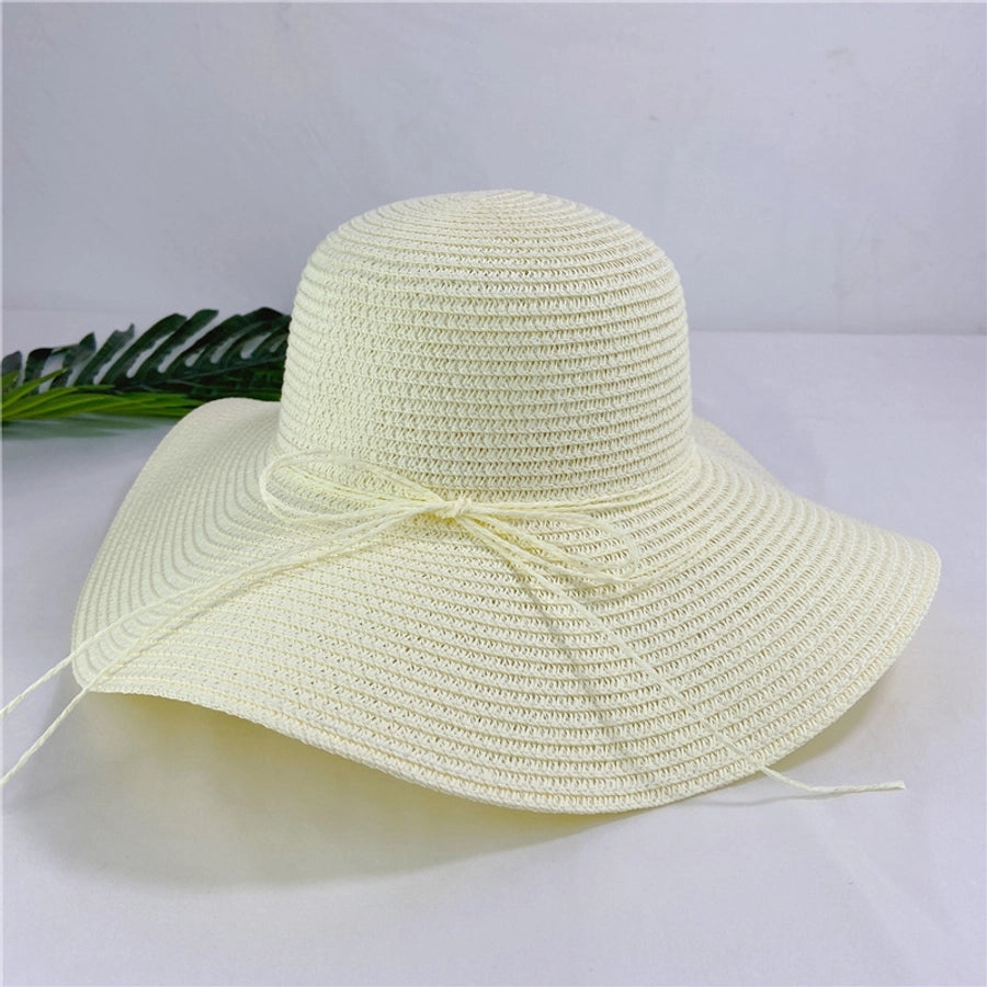 simple big brim hat straw hat female summer sunscreen sunshade beach hat